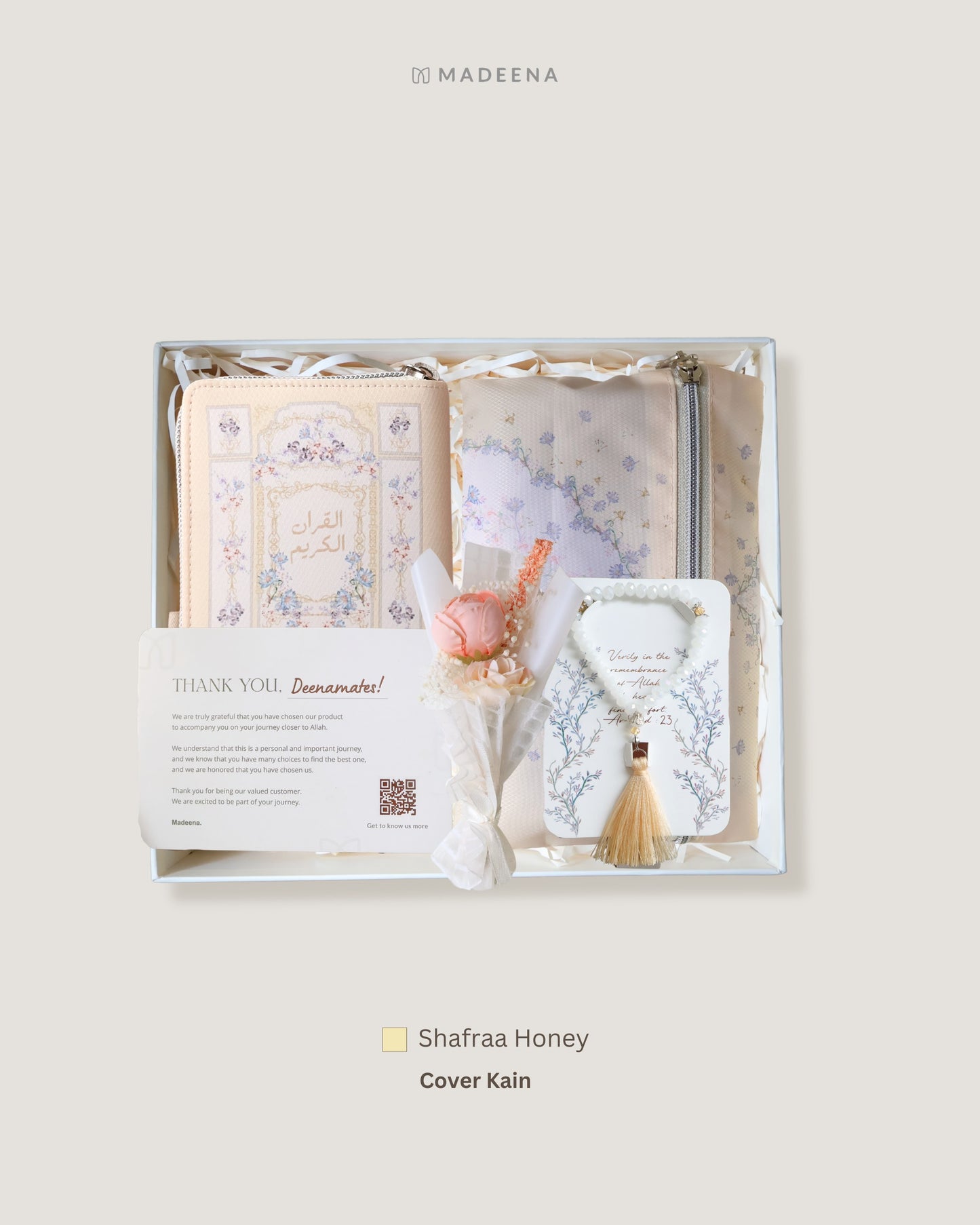 Madinaquran - Hampers al Quran & Sajadah & Tasbih Bright Package (Mushaf ukuran kecil A6 )