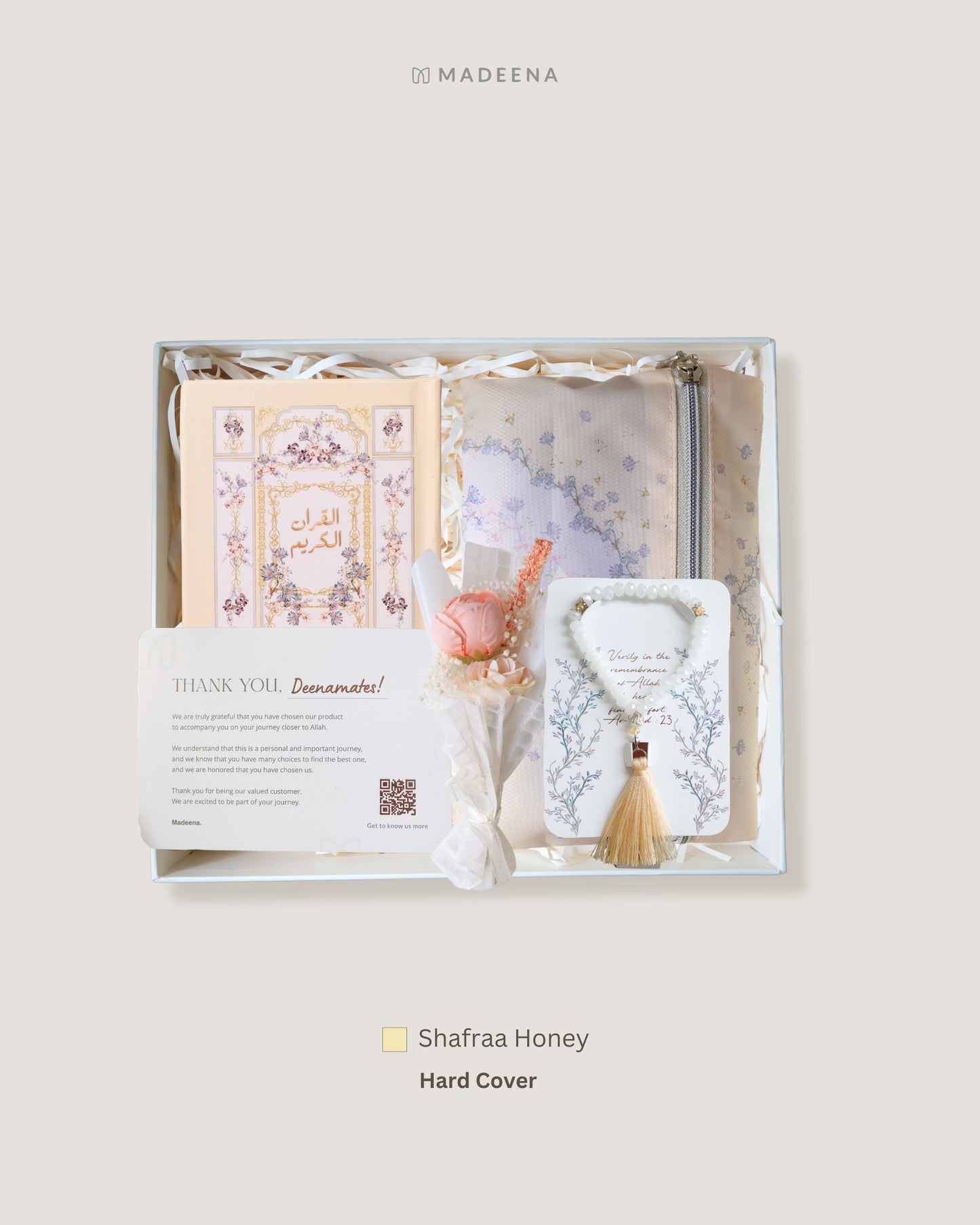 Madinaquran - Hampers al Quran & Sajadah & Tasbih Bright Package (Mushaf ukuran kecil A6 )