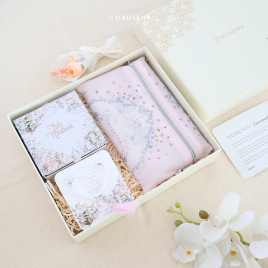 Madinaquran - Hampers Set buku doa, Sajadah & Tasbih Bright Package