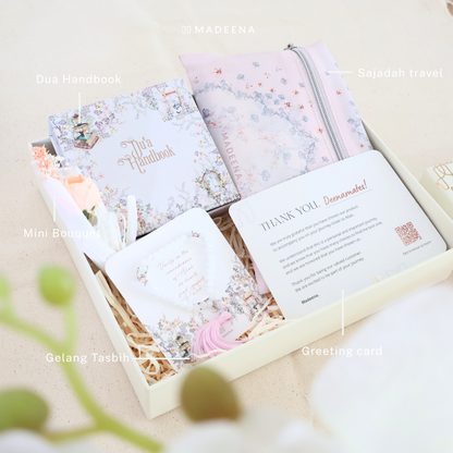 Madinaquran - Hampers Set buku doa, Sajadah & Tasbih Bright Package