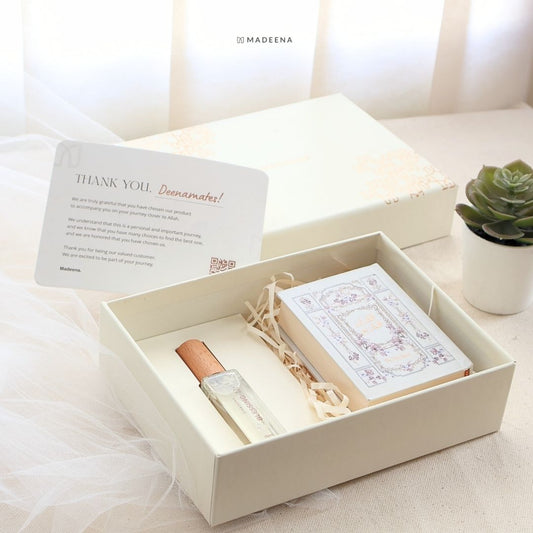 Kado Pernikahan Bermanfaat Hampers al Quran & Eau de Toilette Shine Package