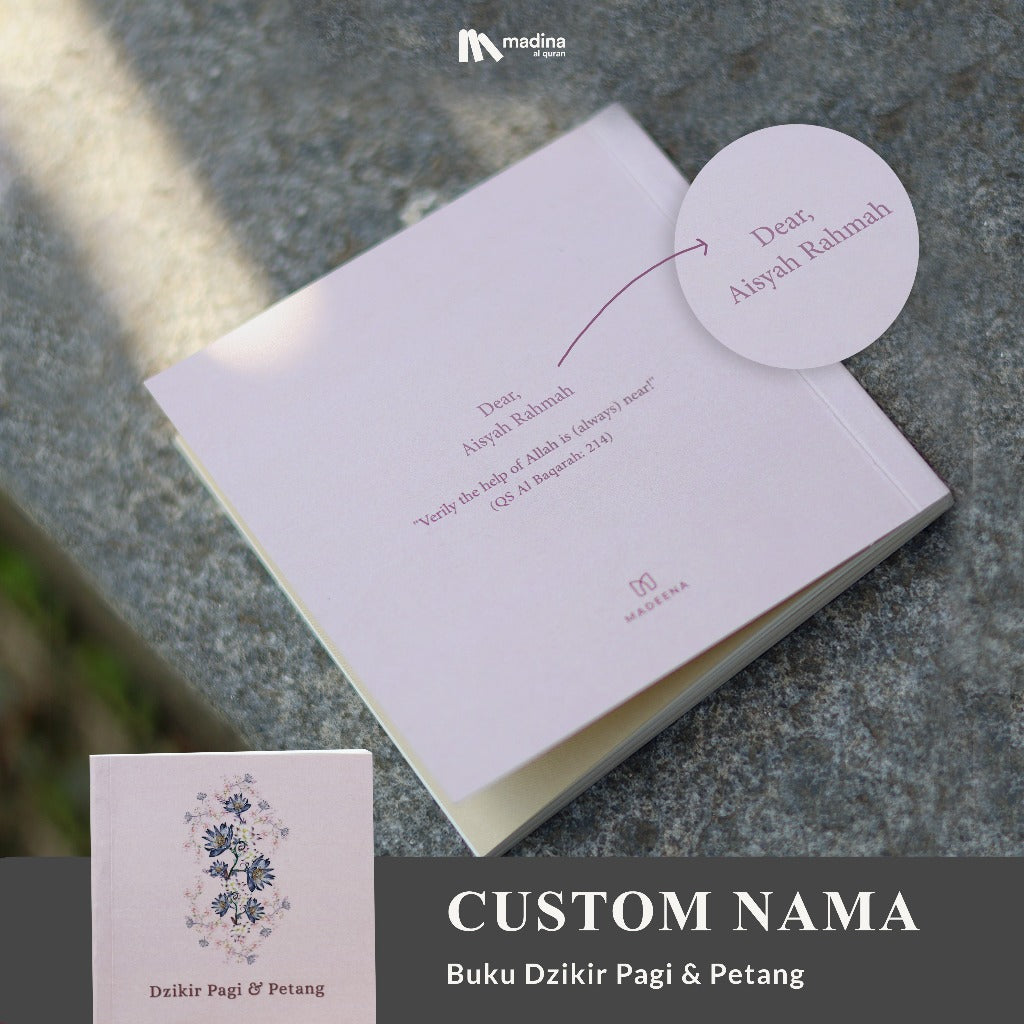 Custom Nama Buku Dzikir Pagi & Petang
